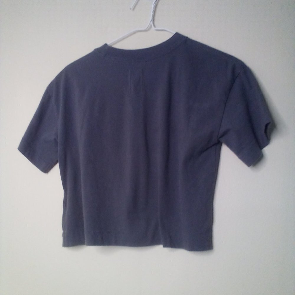 Gap Teen Cropped Shirt Juniors L Short Sleeve MTV Logo Gray - Picture 11 of 13
